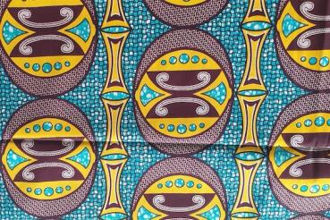 Preview: YELLOW UFO Waxprint Stoff